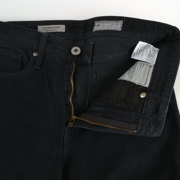 Ag Adriano Goldschmied Farrah High-Rise Skinny Black Jeans 26 - Picture 3 of 9